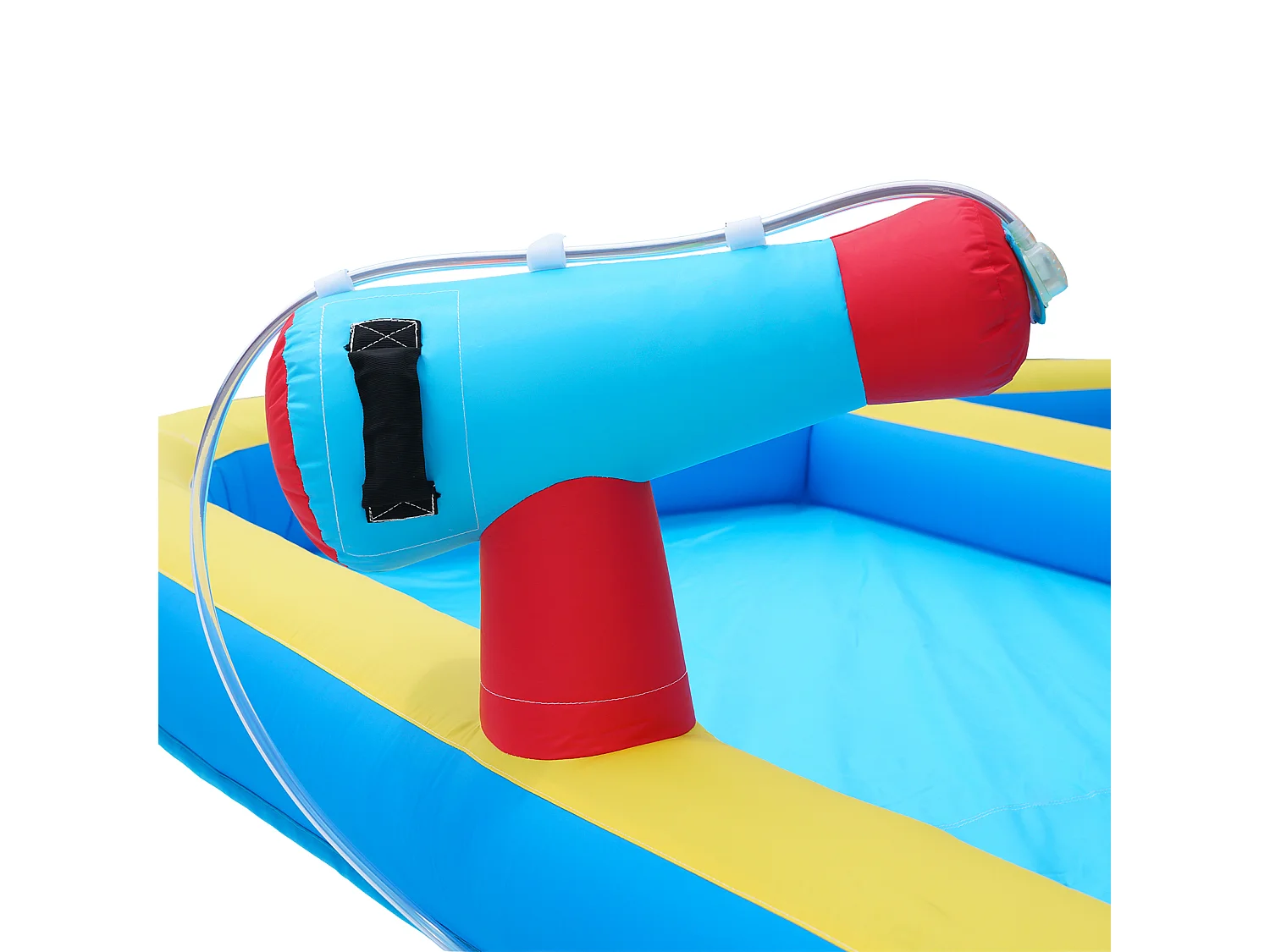 Château gonflable multifonction, usage sec ou humide, toboggan aquatique, mur d'escalade, soufflerie 450 W, tissu Oxford bleu