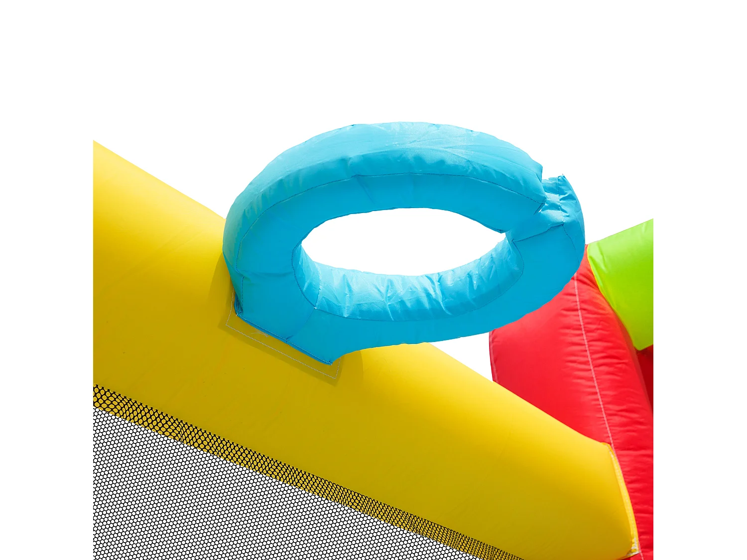 Château gonflable multifonction, usage sec ou humide, toboggan aquatique, mur d'escalade, soufflerie 450 W, tissu Oxford bleu