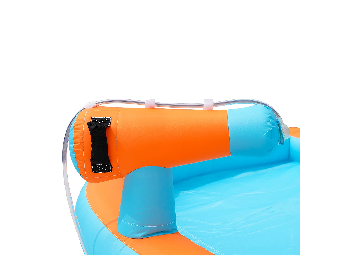 Château gonflable 460x343x190cm avec Ventilateur Toboggan Aquatique Trampoline Panier Basketball Pistolet à Eau 2 Piscines Tissu Oxford Bleu
