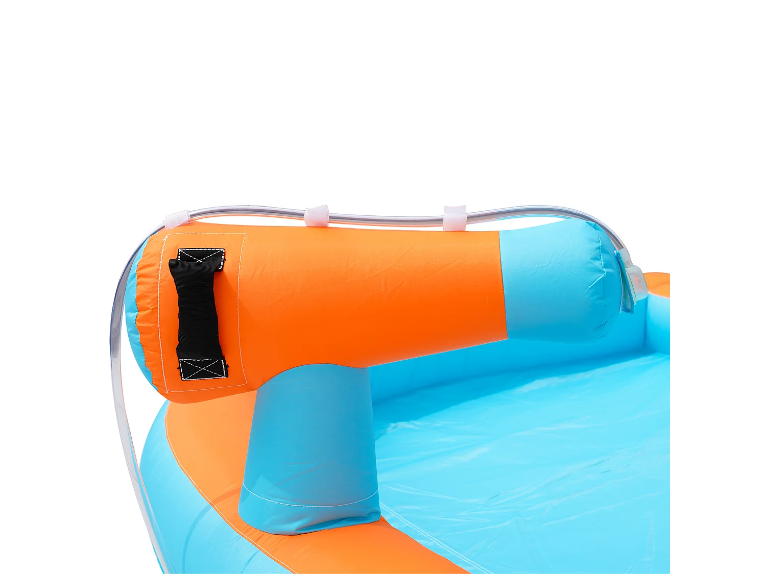 Château gonflable 450W, usage sec et humide, toboggan, trampoline, panier de basket, pistolets à eau, tissu Oxford orange