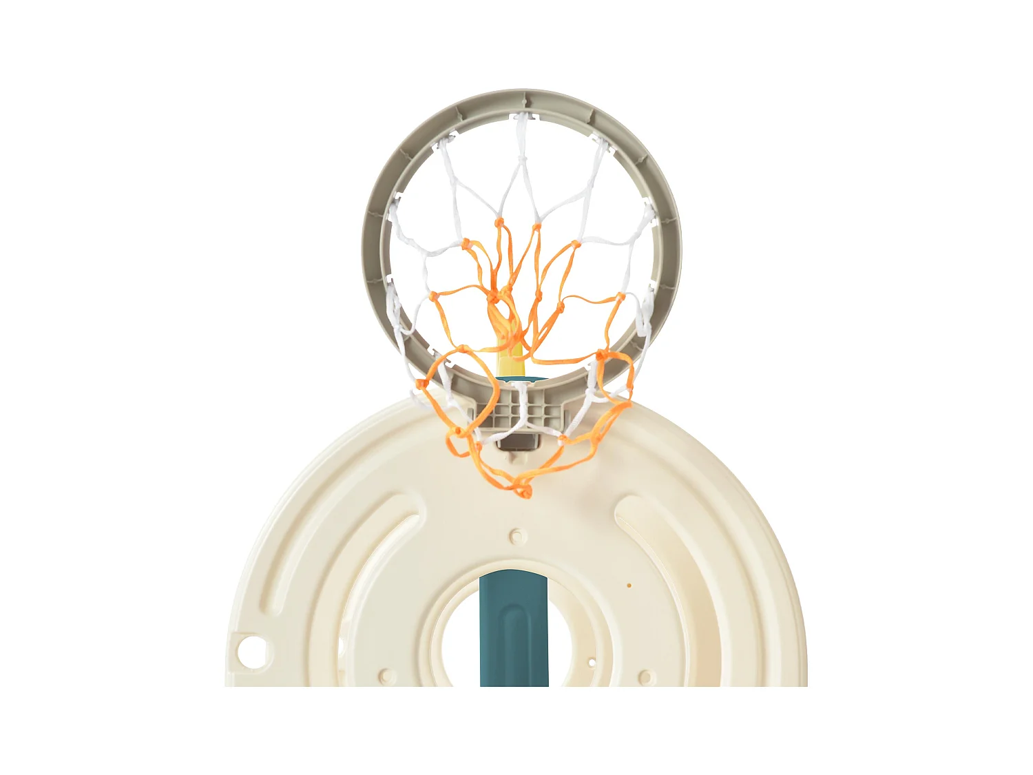 Glijbaan 171x109.9x100cm met 4-in-1 set bus beweegbare ladder basketbalring en bijbehorend basketbal brengen Materiaal HDPE en groente