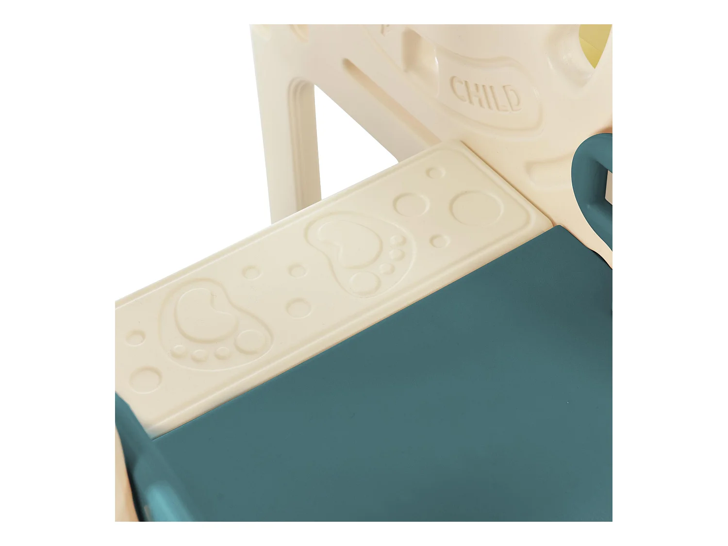 Glijbaan 171x109.9x100cm met 4-in-1 set bus beweegbare ladder basketbalring en bijbehorend basketbal brengen Materiaal HDPE en groente