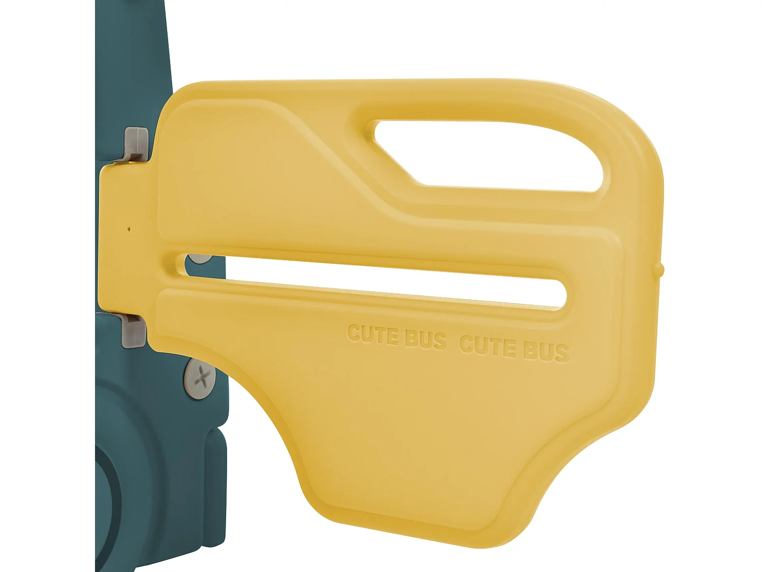 Ensemble de toboggan 171x109.9x100cm 4 en 1 Autobus Échelle mobile Panier de basketball Ballon de basketball inclus HDPE couleur Vert