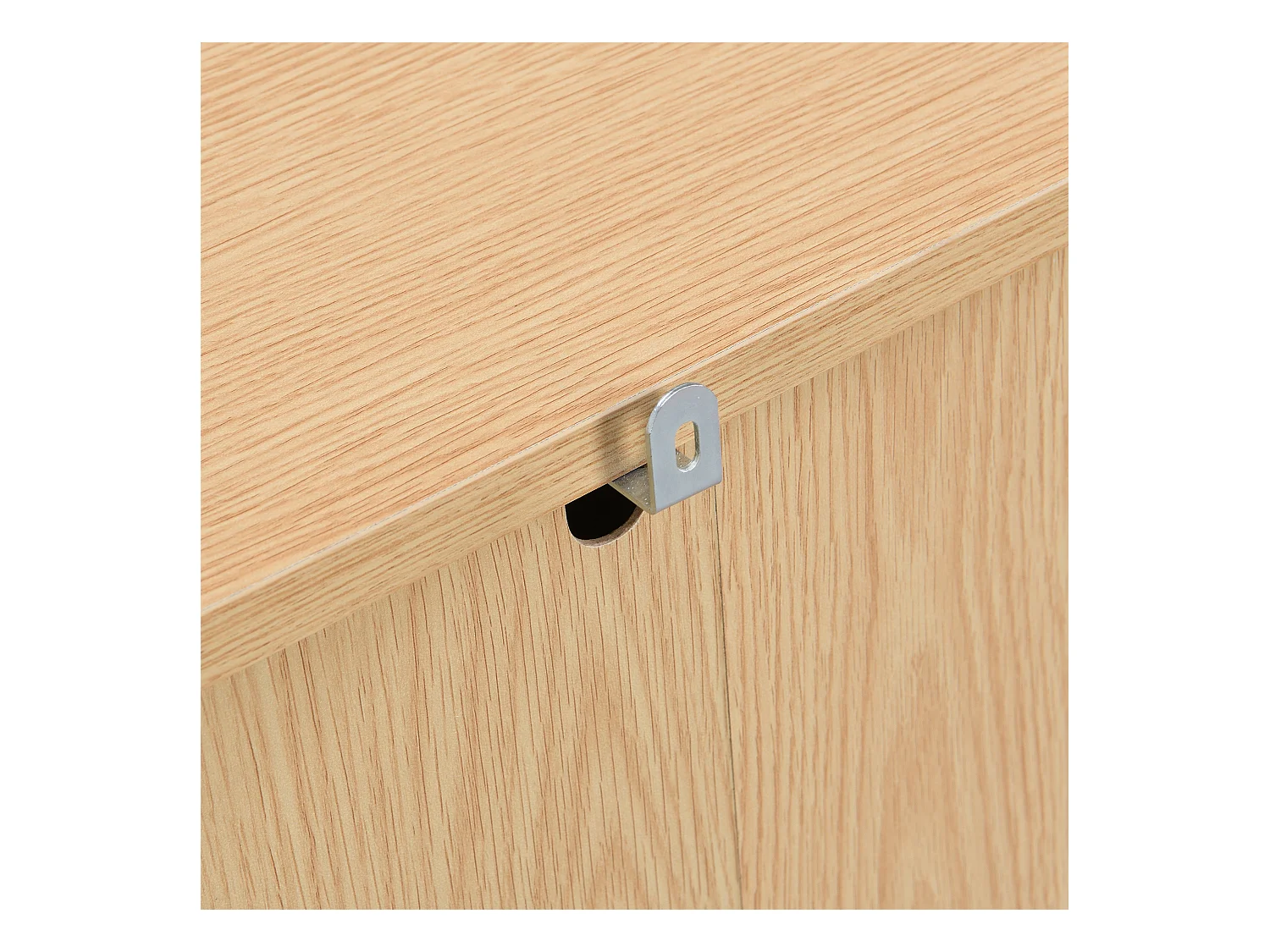 Ladekast met 3 laden, 80x38x80 cm, met handgreep. Gemaakt van naturelkleurig MDF, geschikt voor zowel de woonkamer als de slaapkamer.