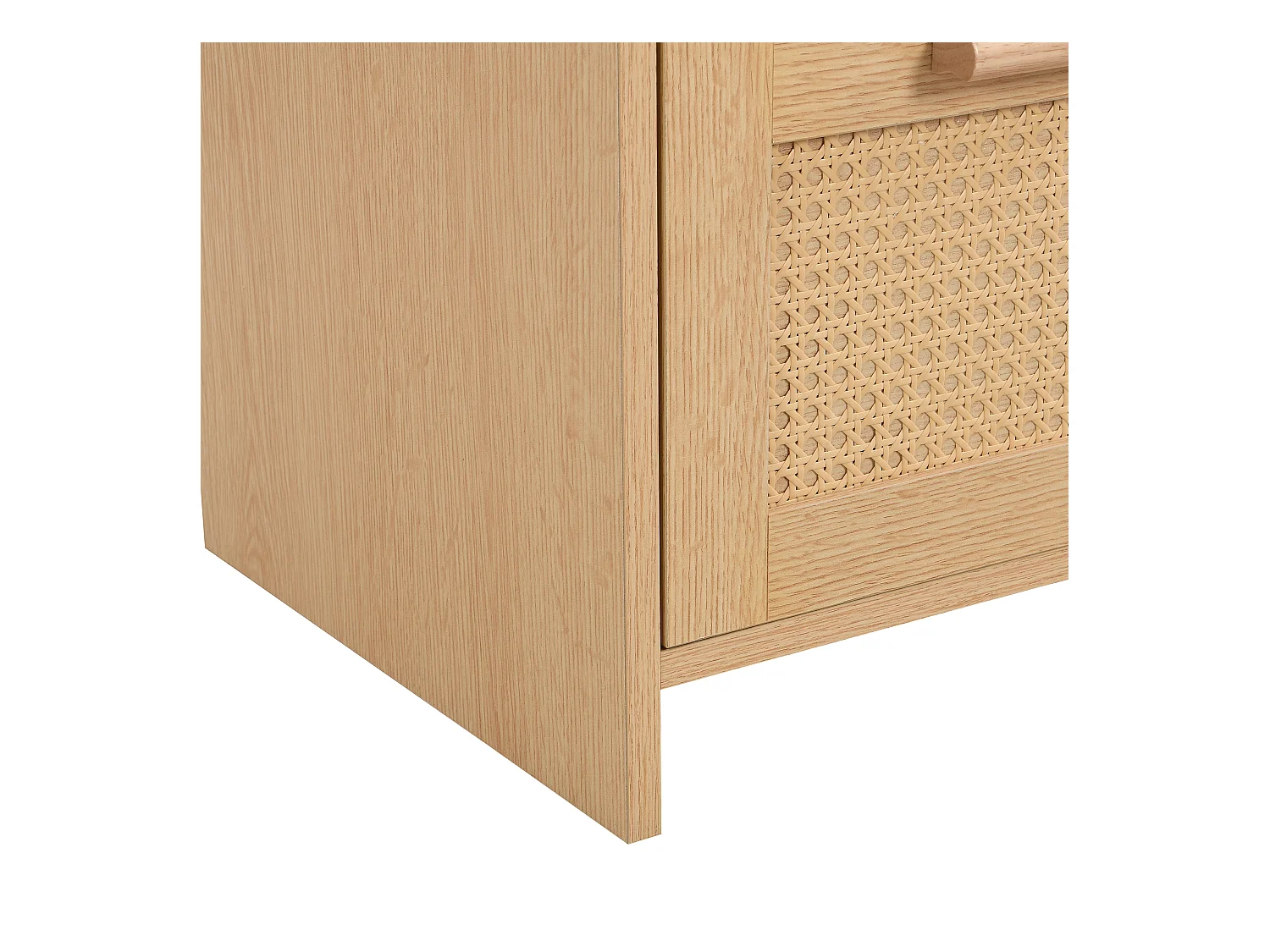 Ladekast met 3 laden, 80x38x80 cm, met handgreep. Gemaakt van naturelkleurig MDF, geschikt voor zowel de woonkamer als de slaapkamer.