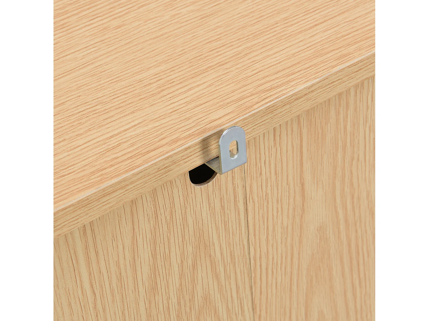 Commode 3 tiroirs 80x38x80 cm avec poignée Matériau MDF couleur naturelle pour le salon et la chambre à coucher