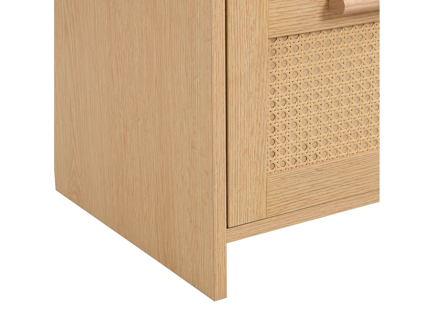 Commode 3 tiroirs 80x38x80 cm avec poignée Matériau MDF couleur naturelle pour le salon et la chambre à coucher