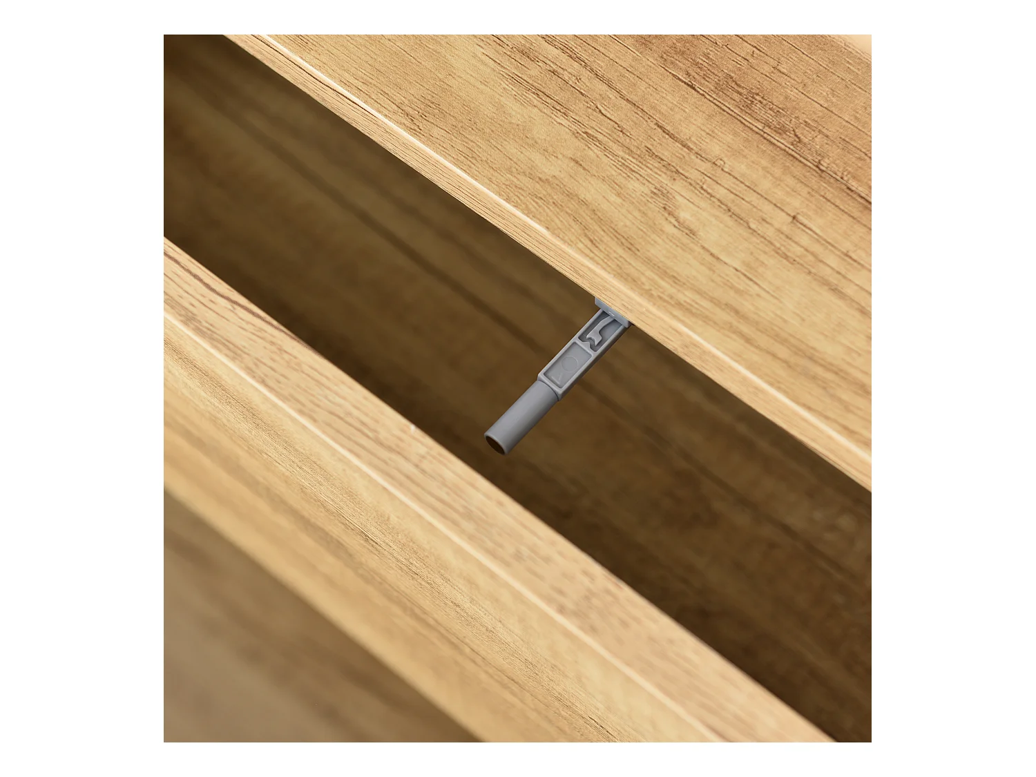 Buffet 140x30x90.5cm LED Multicolore 2 Portes 3 Tiroirs Espace de rangement Matériel MDF Couleur Naturelle