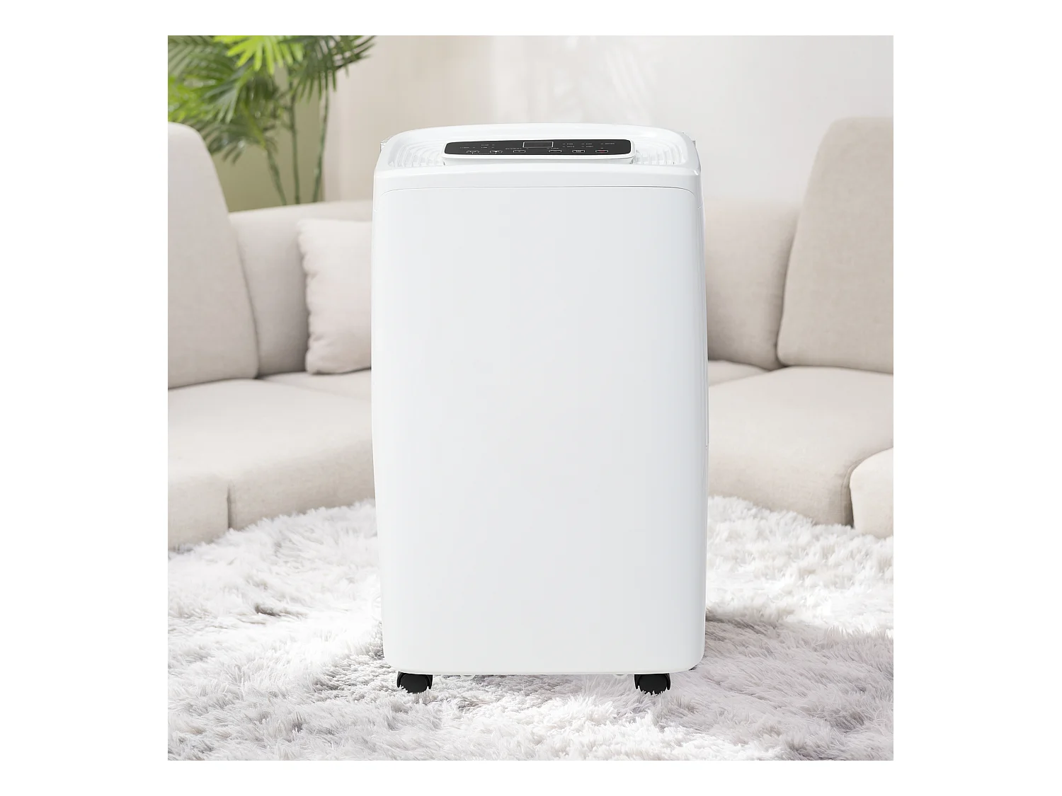 Luchtontvochtiger 29,5x18,5x49,5cm 3 in 1 Ontvochtiging Reiniging Drogen 1,5L Tank 24u Timer LED Display Plastic Blanchelan