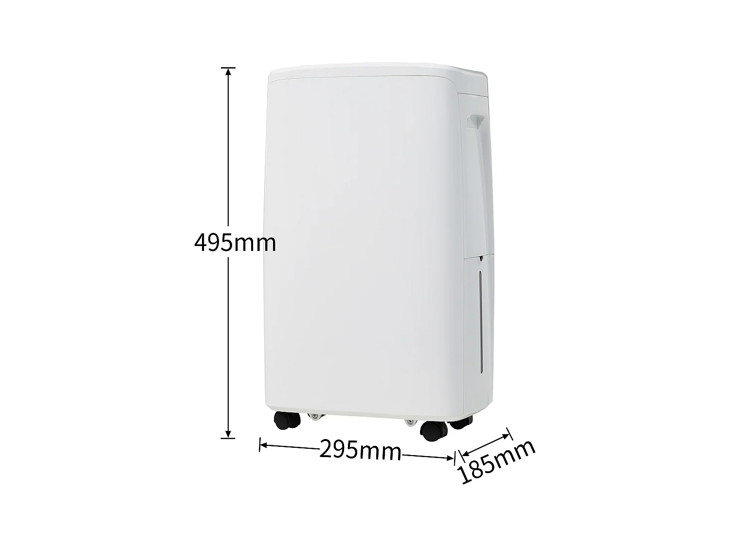 Luchtontvochtiger 29,5x18,5x49,5cm 3 in 1 Ontvochtiging Reiniging Drogen 1,5L Tank 24u Timer LED Display Plastic Blanchelan