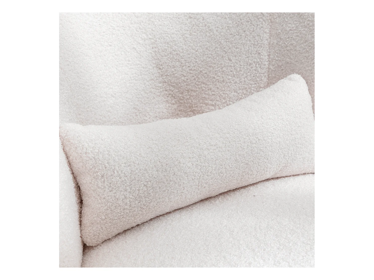 Fauteuil pivotant peluche avec coussin lombaire 100kg structure métal blanc pour bureau