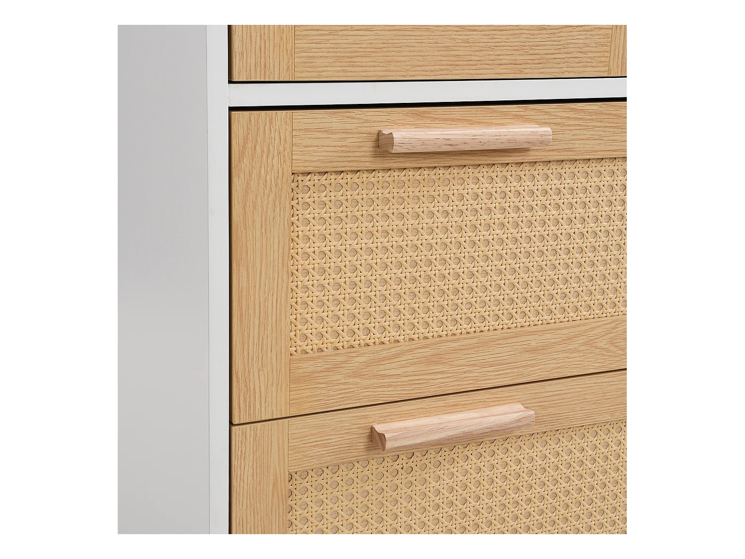 Commode 3 tiroirs 80x38x80 cm avec poignée Matériau MDF en blanc pour le salon et la chambre à coucher