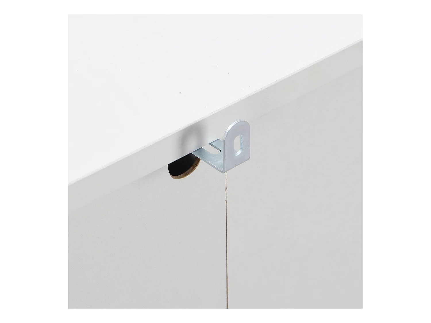 Commode 3 tiroirs 80x38x80 cm avec poignée Matériau MDF en blanc pour le salon et la chambre à coucher