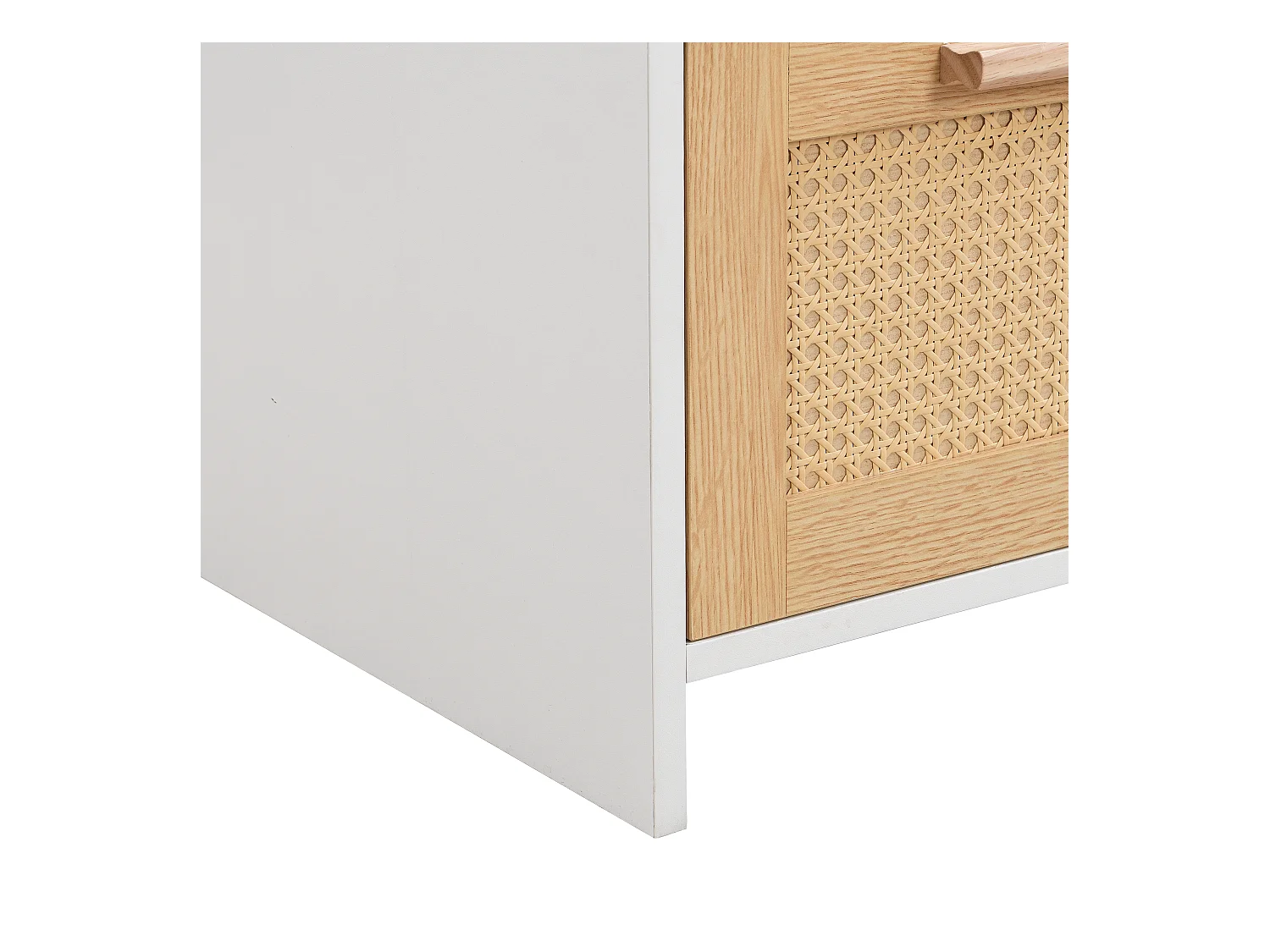 Commode 3 tiroirs 80x38x80 cm avec poignée Matériau MDF en blanc pour le salon et la chambre à coucher