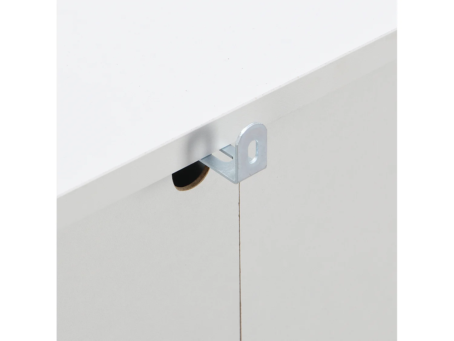 Commode 3 tiroirs 80x38x80 cm avec poignée Matériau MDF en blanc pour le salon et la chambre à coucher