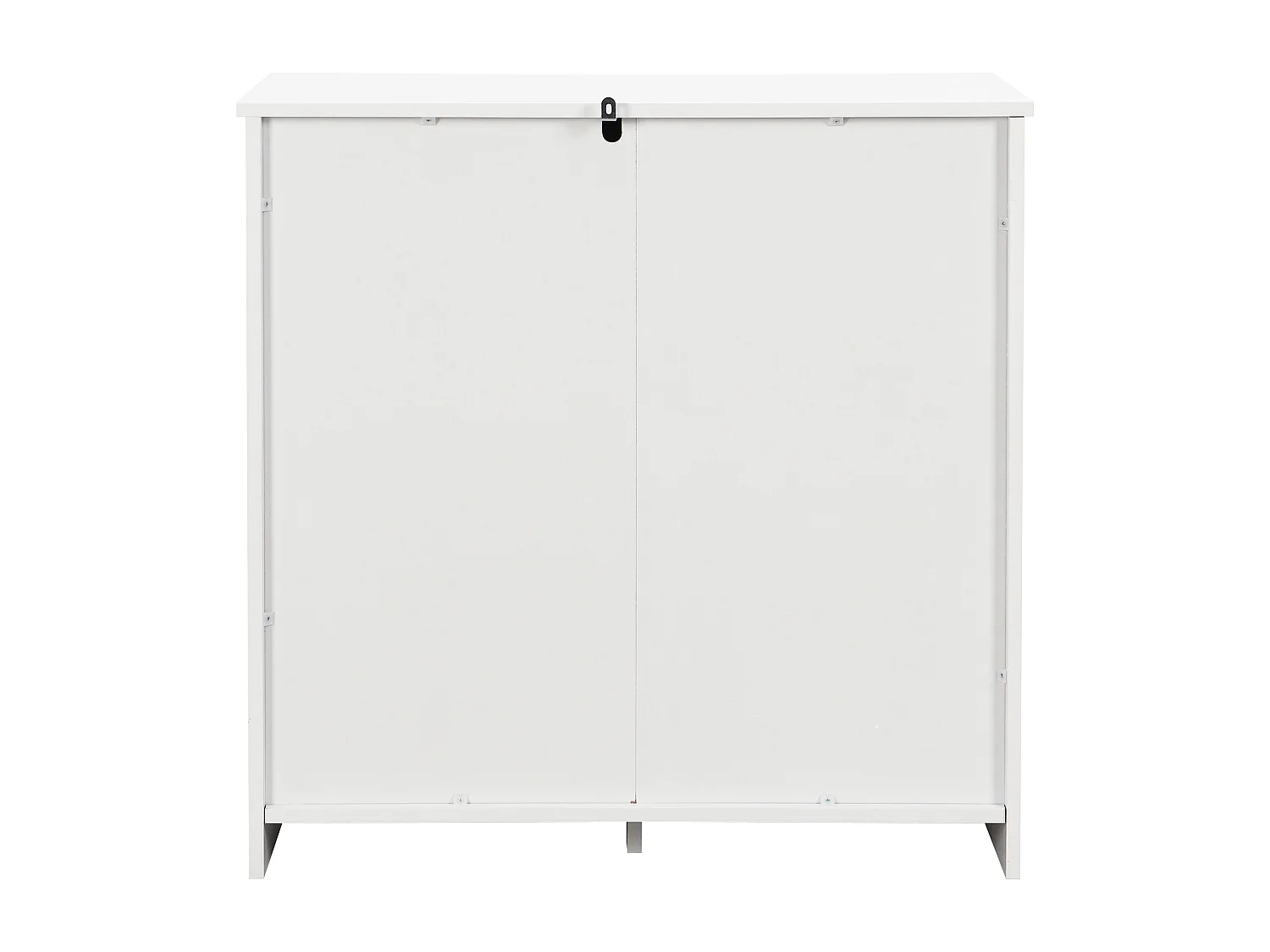Commode 3 tiroirs 80x38x80 cm avec poignée Matériau MDF en blanc pour le salon et la chambre à coucher