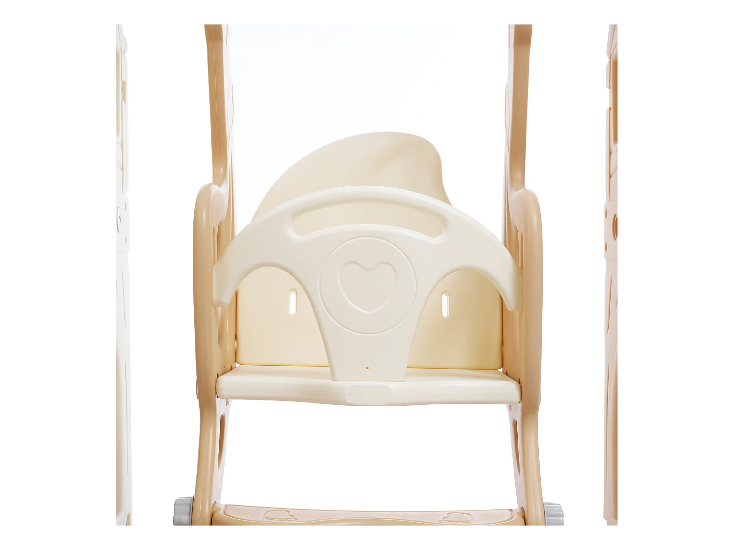 Glijbaan 184x179x103cm met 5 in 1 kinderglijbaan set inclusief klimmen wiebel en basketbalring brengen Materiaal HDPE en Wit