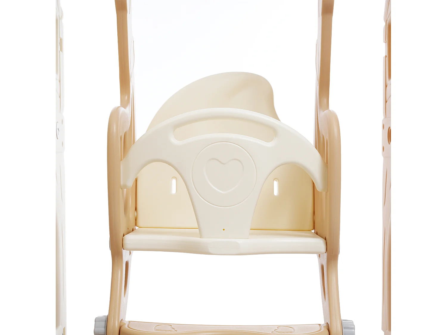 Ensemble de toboggan 184x179x103cm 5 en 1 Toboggan enfant Escalade Balançoire Panier de basketball Matériel HDPE Blanc