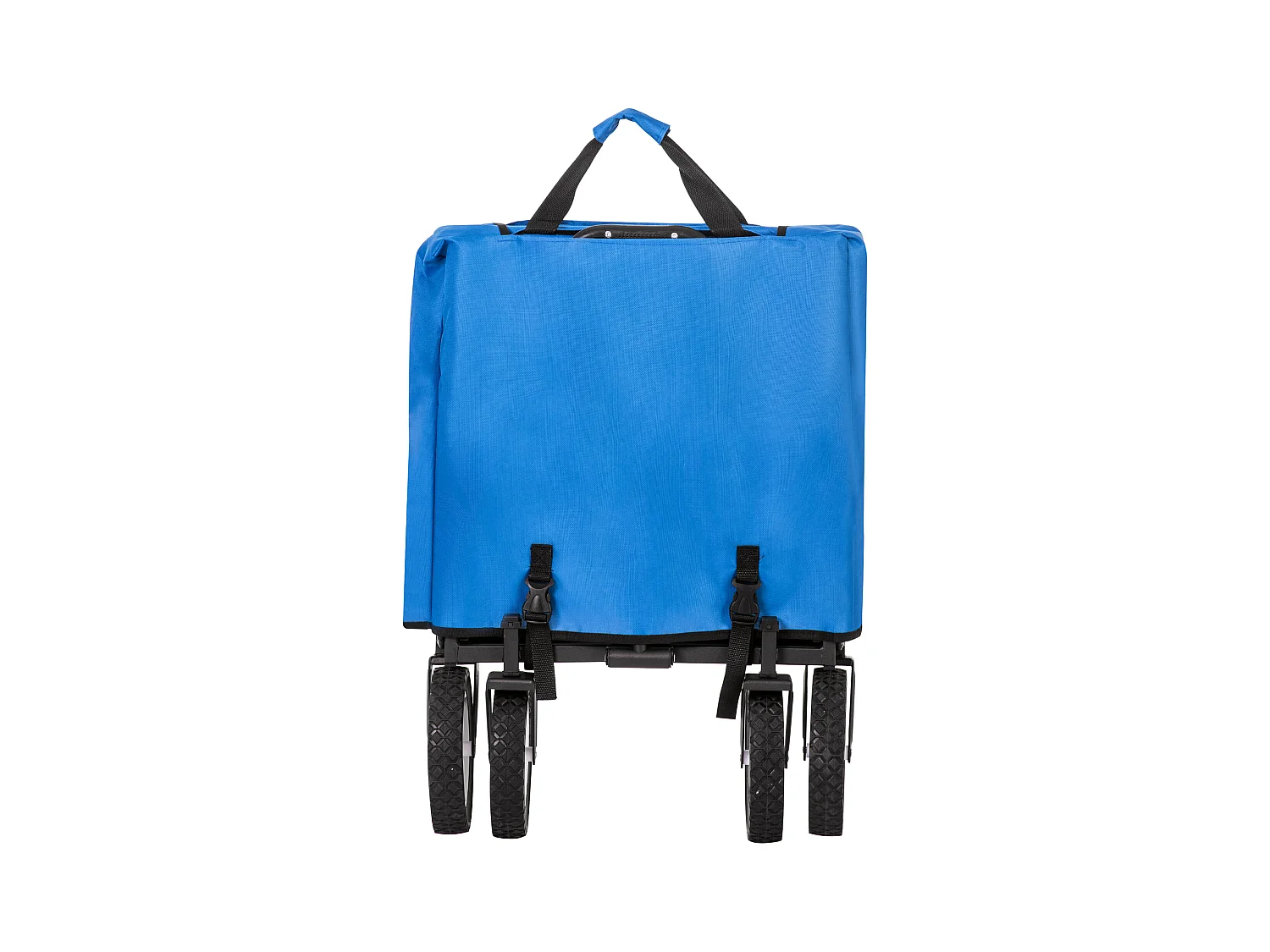 Tuinkar 90x51x100.5cm met vouwbaar ontwerp netten bekerhouders verstelbare handgreep doekzak en 360° draaiende voorwielen brengen Materiaal Stof Blauw