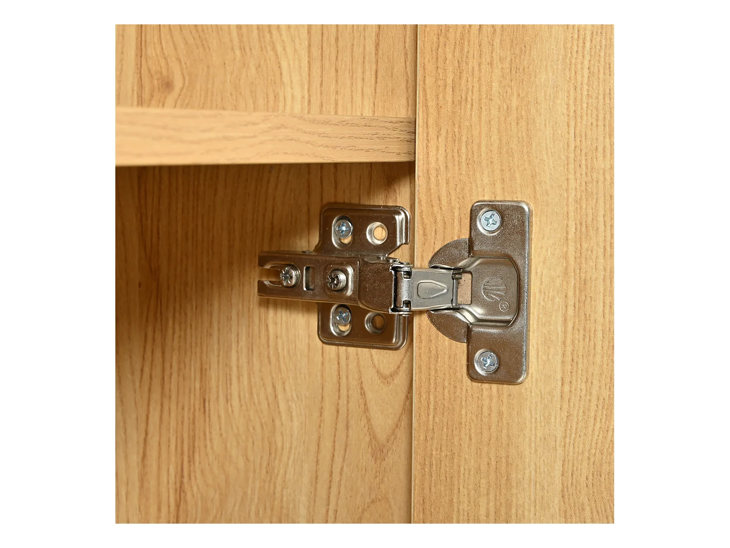 Kledingkast 77.5x40x150cm met 15 kleuren LED verlichting deuren en 3 verstelbare plankken brengen Materiaal MDF en Natuurlijke kleur