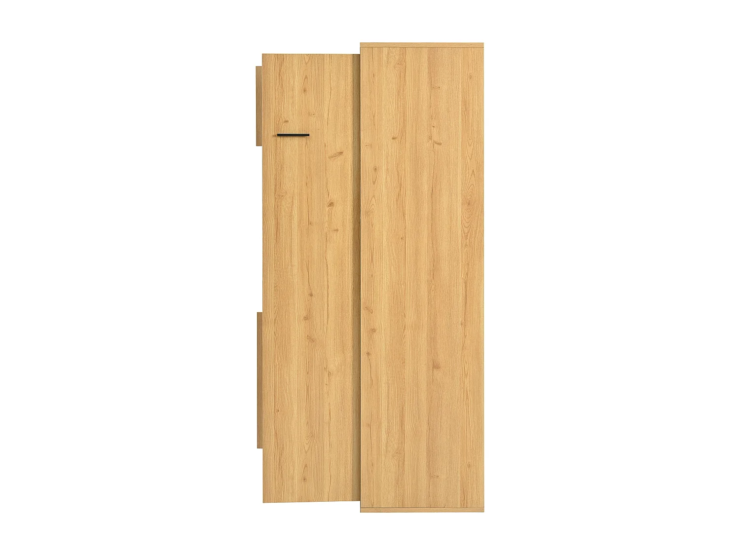 Vitrinekast 77.5x40x150 cm, LED-verlichting 15 kleuren, 3 verstelbare planken, glazen deur, MDF, naturel