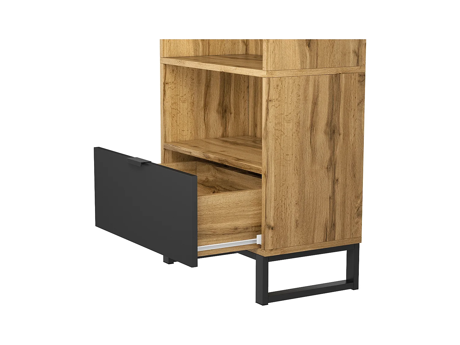 Garde-robe 68x38x180 cm avec tiroirs et séparateurs réglables panneaux de particules en Couleur naturelle pour salon