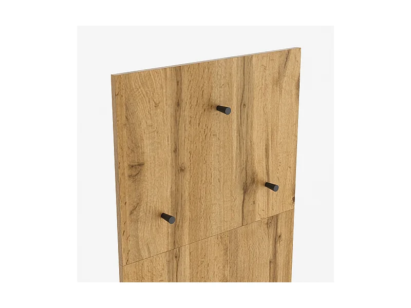 Garde-robe 50x38x210 cm avec banc à chaussures tiroirs et crochets panneaux de particules en Couleur naturelle pour salon