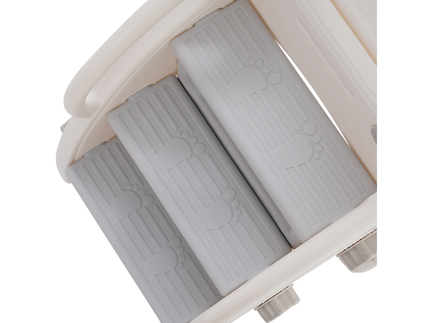 Ensemble de toboggan 174x150x85cm 6 en 1 Toboggan Deux compartiments de rangement Escalier Panneau de basket Matériel HDPE Blanc