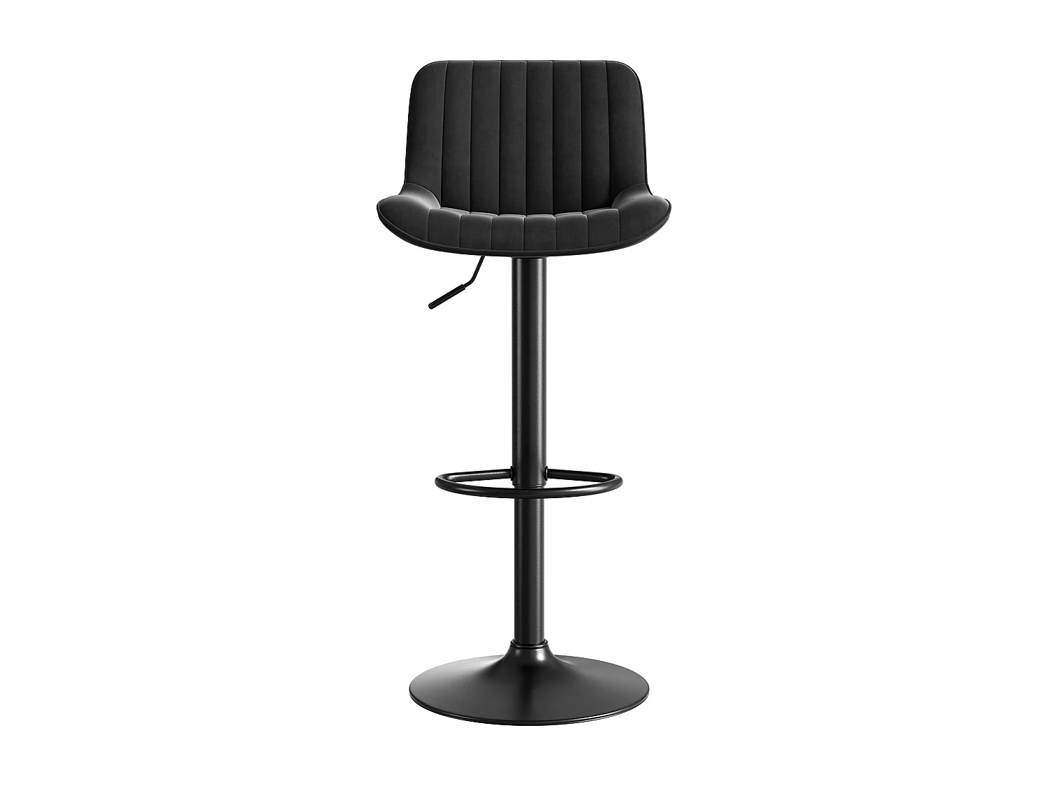Lot de 4 tabouret de bar noires , réglables en hauteur, velours, métal