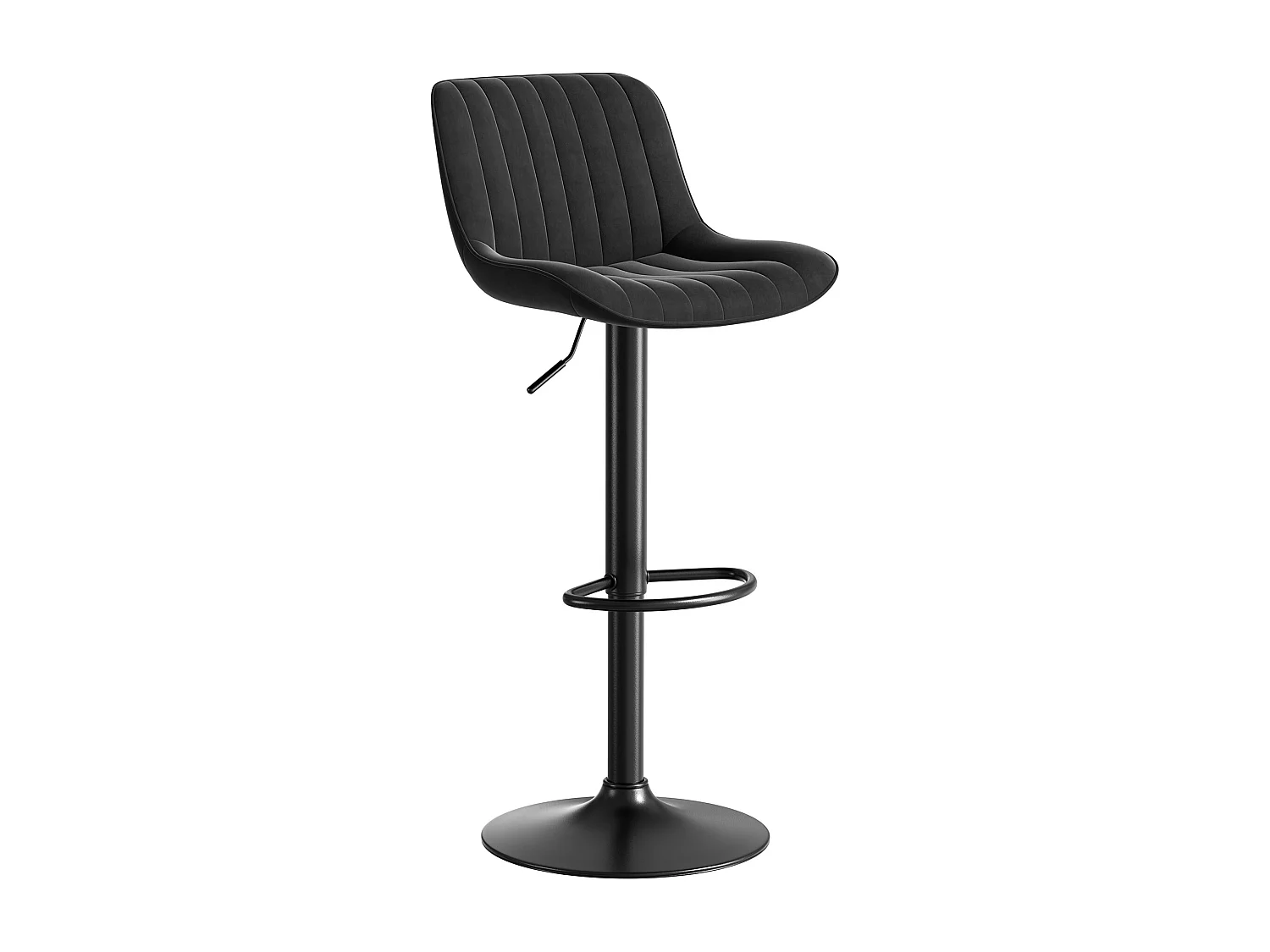 Lot de 4 tabouret de bar noires , réglables en hauteur, velours, métal