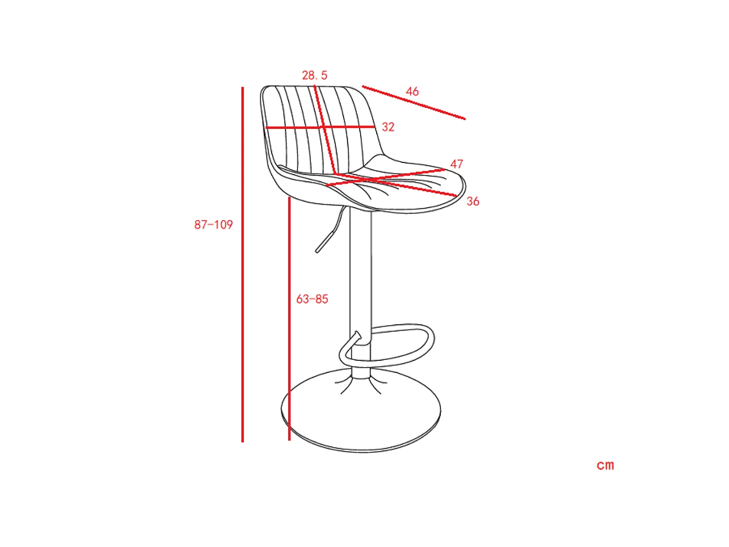 Lot de 4 tabouret de bar noires , réglables en hauteur, velours, métal