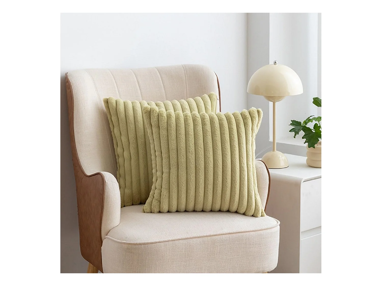 Lot 2 housses de coussin 45x45cm avec fermeture éclair velours doux pour canapé (Sans rembourrage)