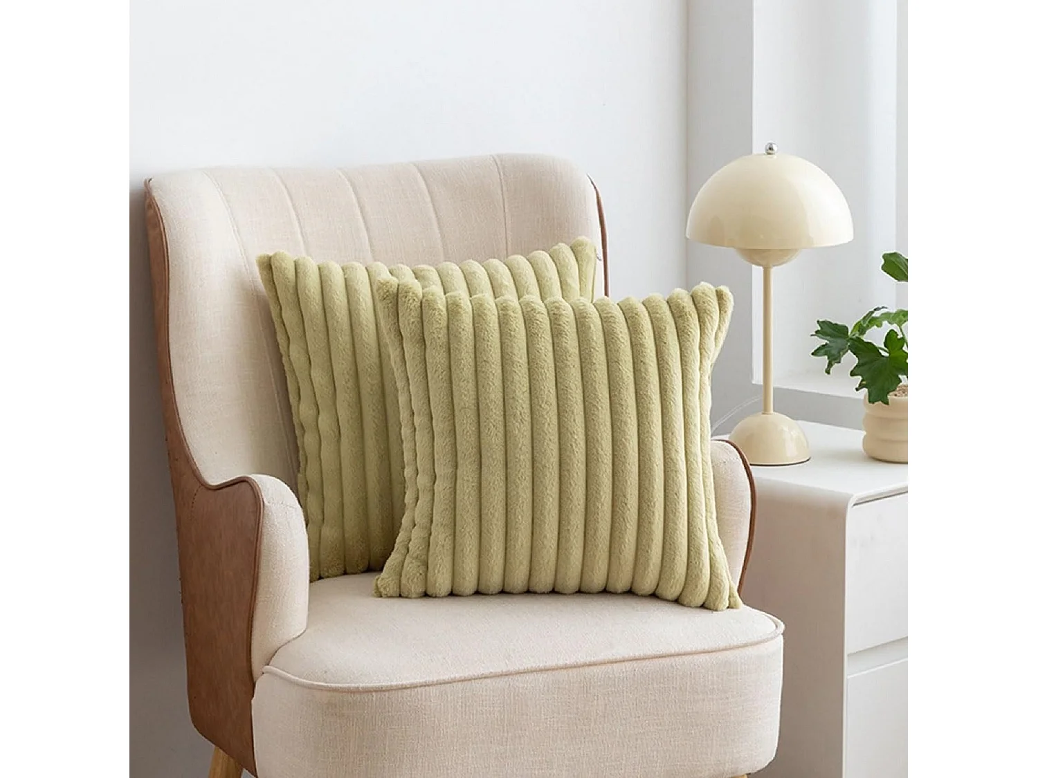 Set van 2 kussenhoezen 45x45cm met rits, zacht fluweel voor bank (zonder vulling)