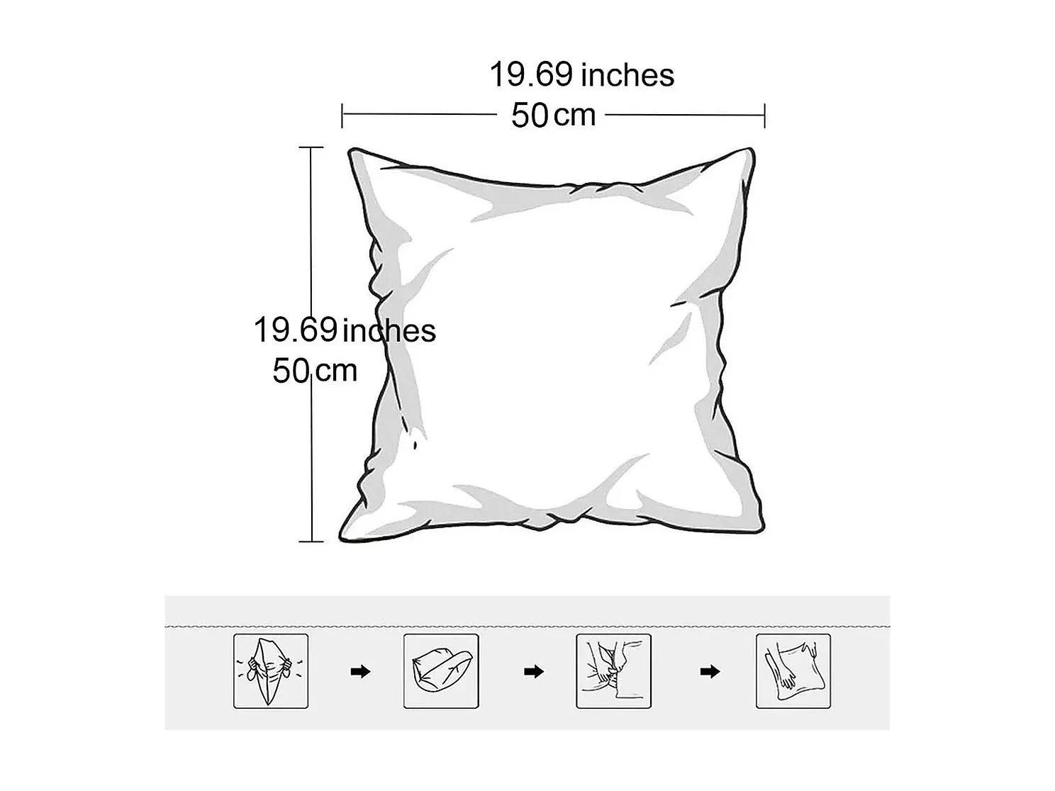 Lot 2 housses de coussin 50x50cm velours résistant lavable gris (Sans rembourrage)