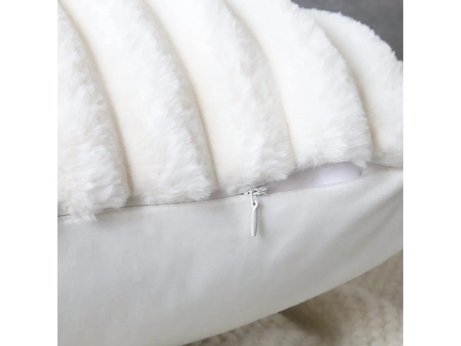 Lot 2 housses de coussin velours 45x45cm coton fermeture éclair salon (Sans rembourrage)