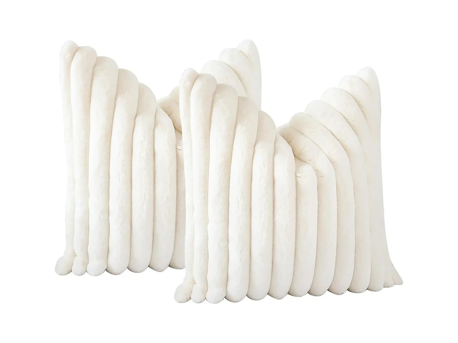 Lot 2 housses de coussin 30x50cm décoratif blanc canapé lit (Sans rembourrage)