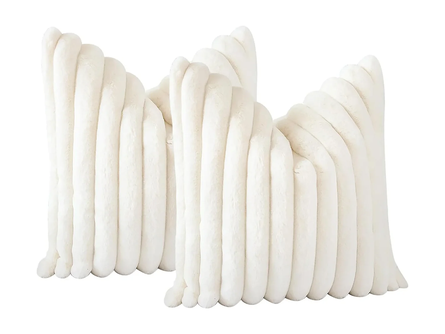 Lot 2 housses de coussin 30x50cm décoratif blanc canapé lit (Sans rembourrage)
