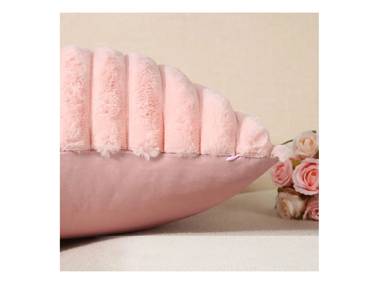 Lot 2 housses de coussin 45x45cm velours doux avec fermeture éclair pour canapé (Sans rembourrage)