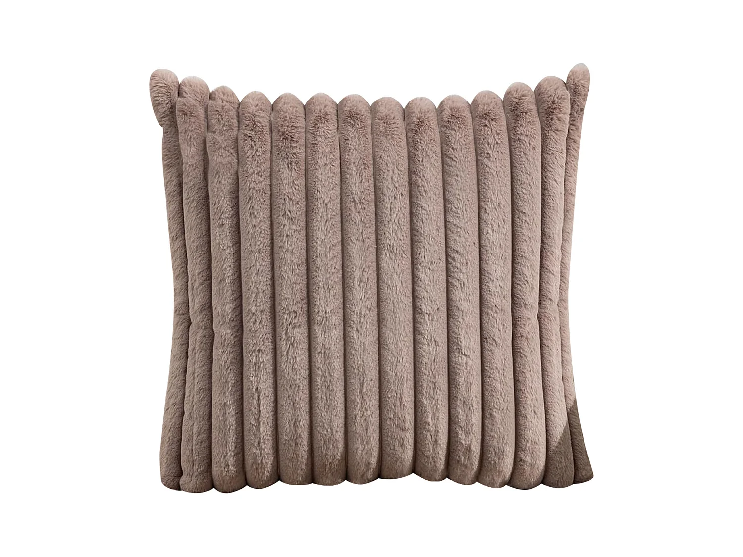 Lot 2 housses de coussin velours rayé 50x50cm beige clair salon chambre (Sans rembourrage)