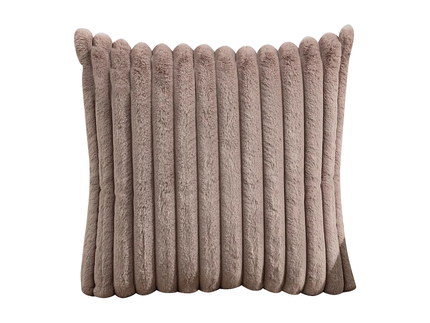 Lot 2 housses de coussin velours rayé 50x50cm beige clair salon chambre (Sans rembourrage)