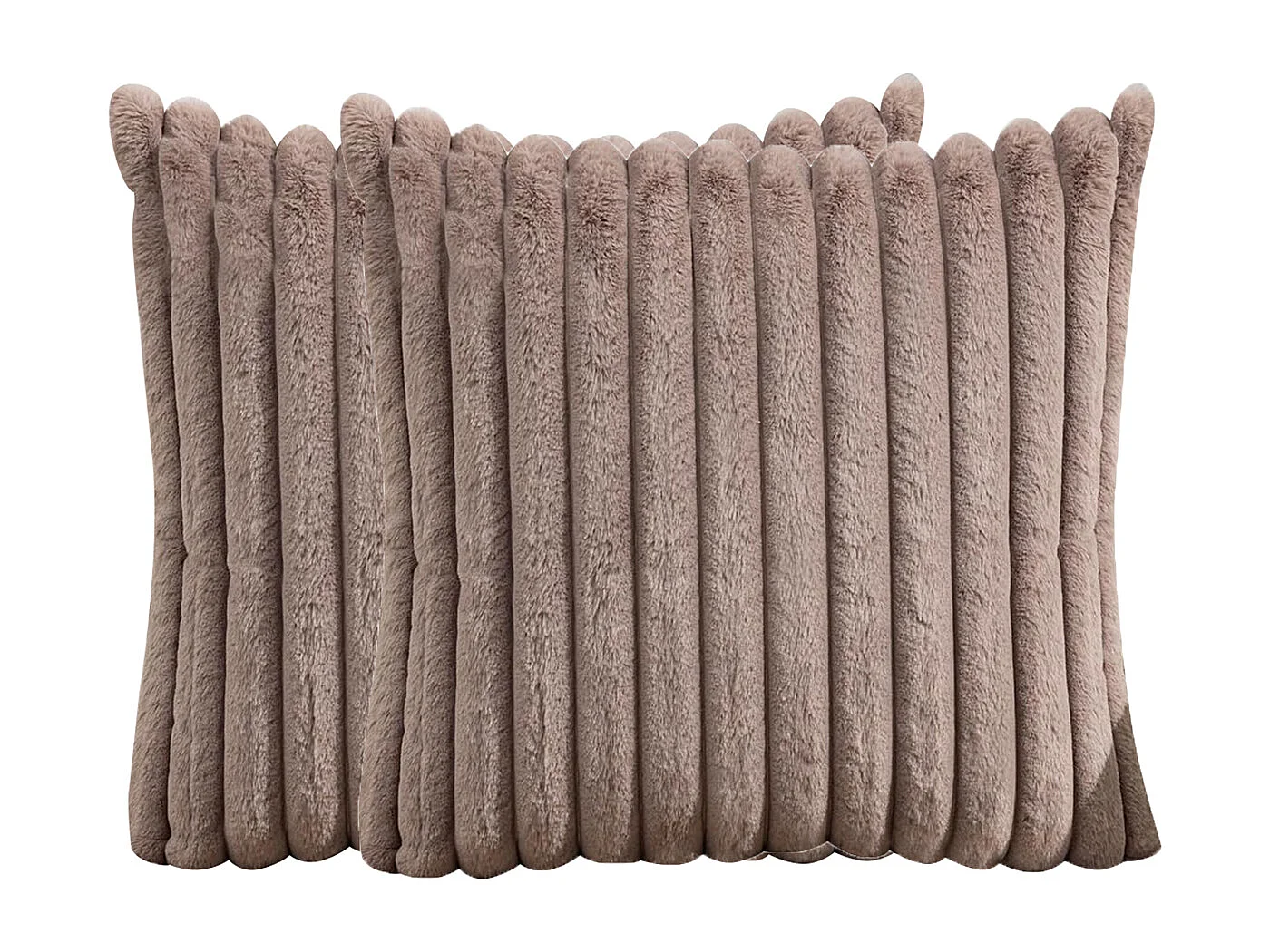 Lot 2 housses de coussin velours rayé 50x50cm beige clair salon chambre (Sans rembourrage)