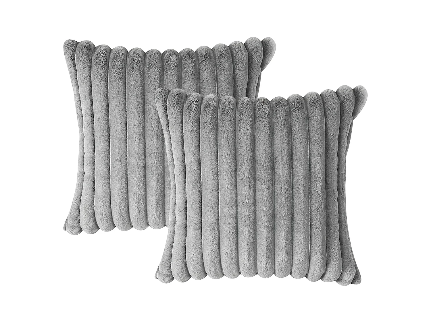 Lot 2 housses de coussin 45x45cm velours doux avec fermeture éclair pour canapé (Sans rembourrage)