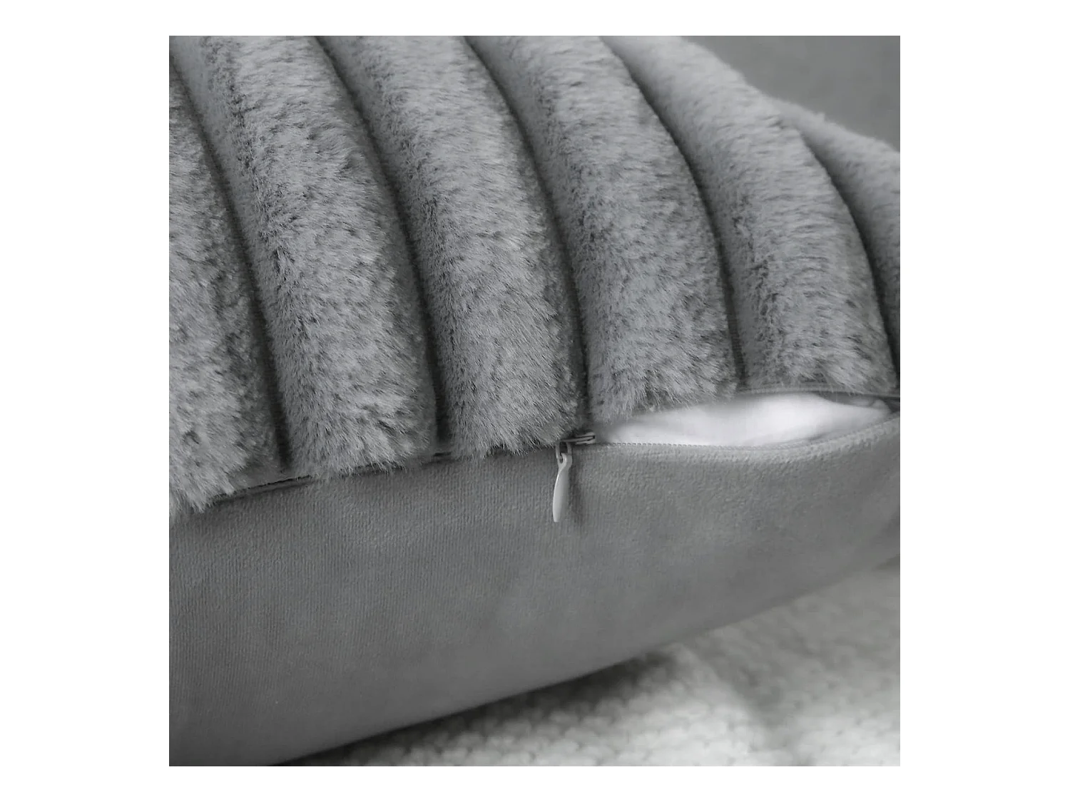 Lot 2 housses de coussin 45x45cm velours doux avec fermeture éclair pour canapé (Sans rembourrage)