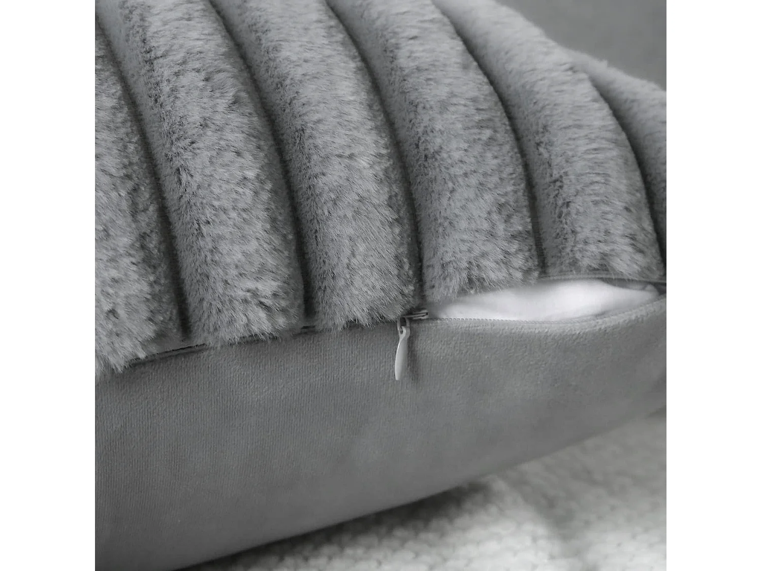 Lot 2 housses de coussin 45x45cm velours doux avec fermeture éclair pour canapé (Sans rembourrage)