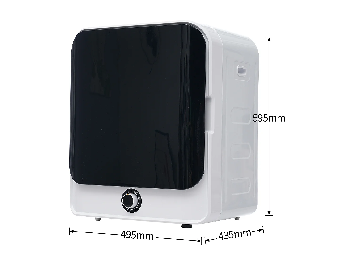 Sèche linge 49.5x43.5x59.5 cm, 5 programmes, protection contre la surchauffe, fixation murale, ABS et inox, blanc