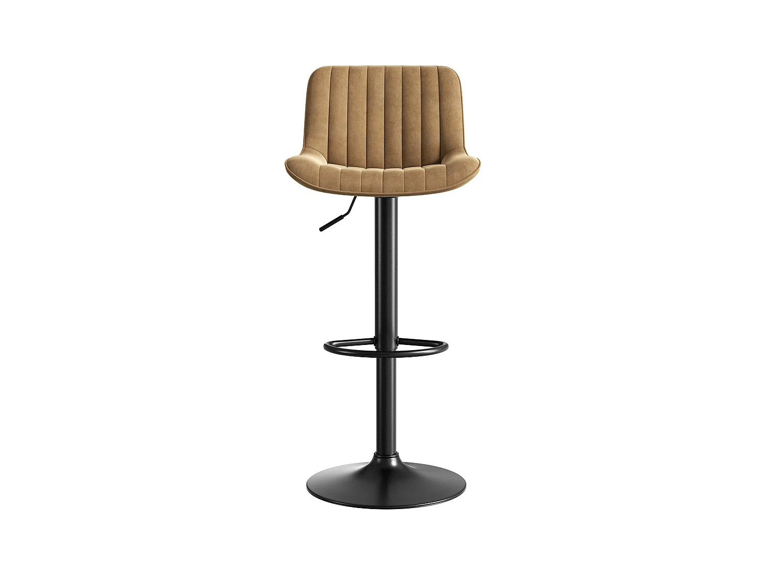 Lot de 4 tabouret de bar marron , réglables en hauteur, velours, métal