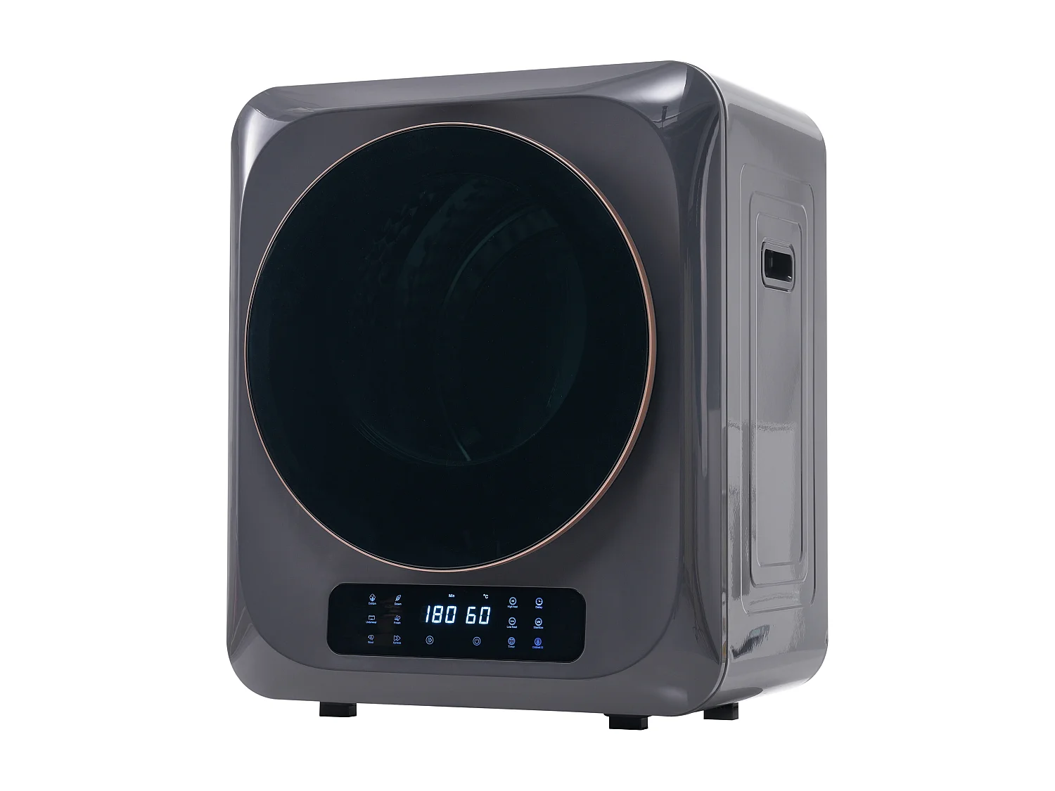 Sèche linge 3 kg, jusqu à 4 kg, 6 programmes, UV, fixation murale, protection contre la surchauffe, plastique gris