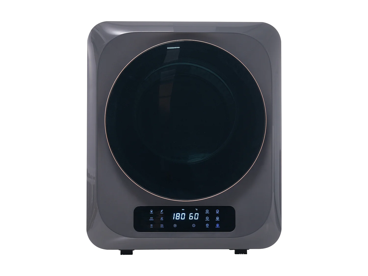 Sèche linge 3 kg, jusqu à 4 kg, 6 programmes, UV, fixation murale, protection contre la surchauffe, plastique gris