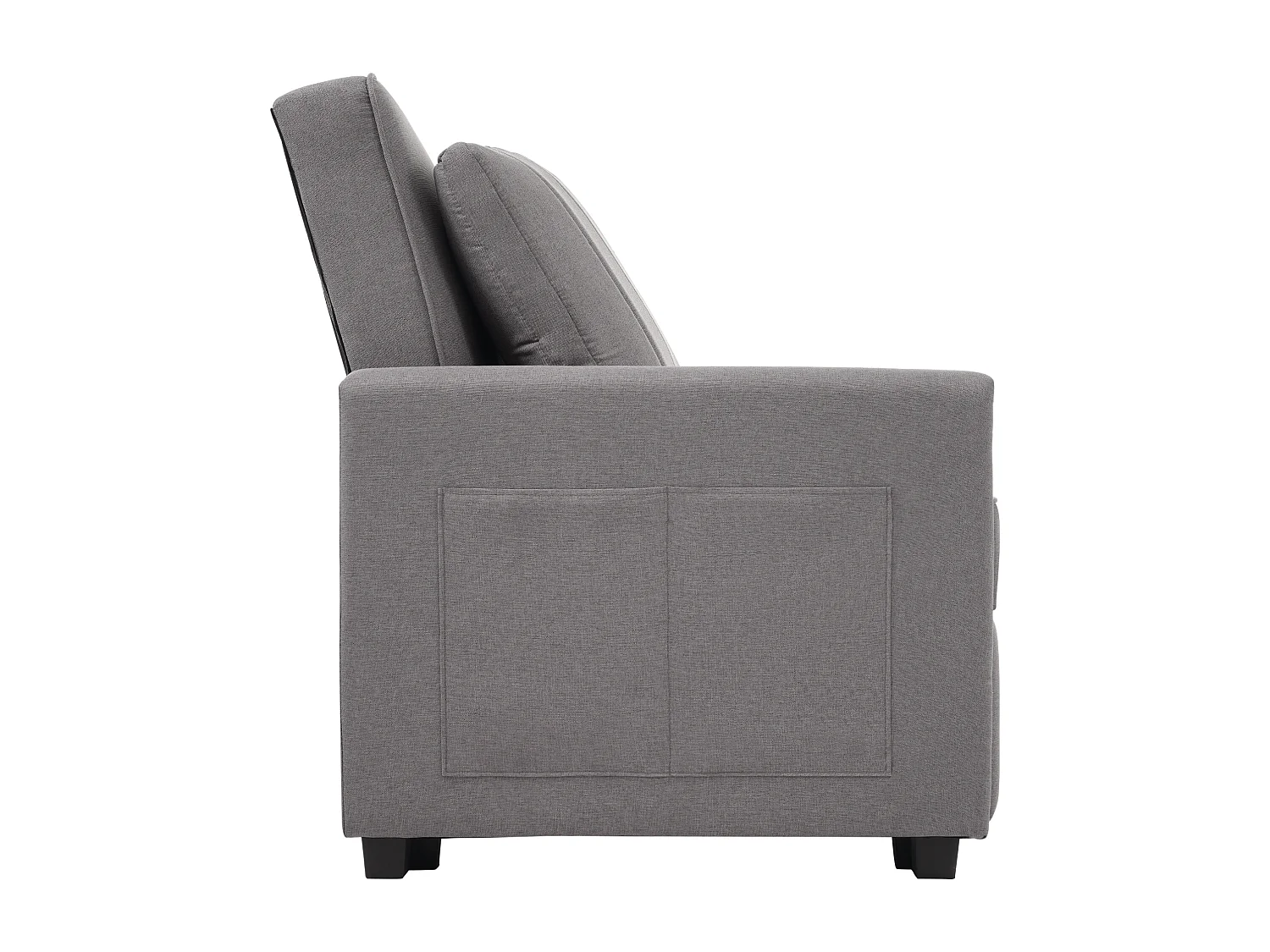 Canapé 2 places convertible 127x180x57 cm avec dossier réglable matériau en mousse en gris pout salon