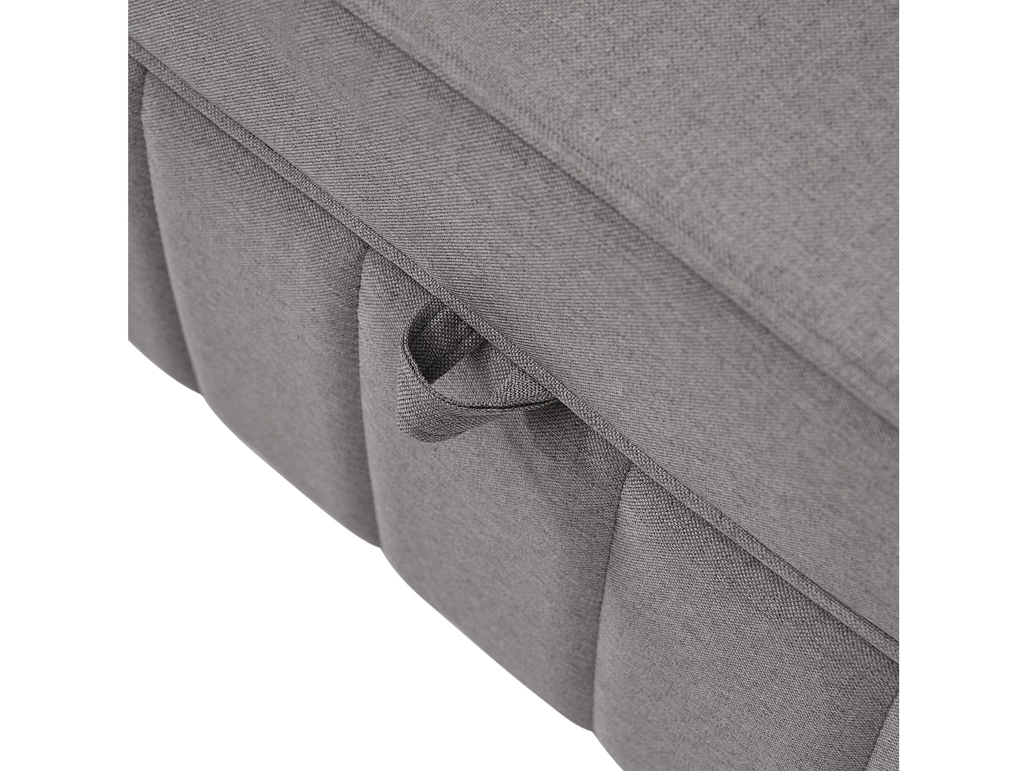 Canapé convertible 127x75x94 cm, dossier réglable 3 positions, 2 coussins, mousse, gris antique